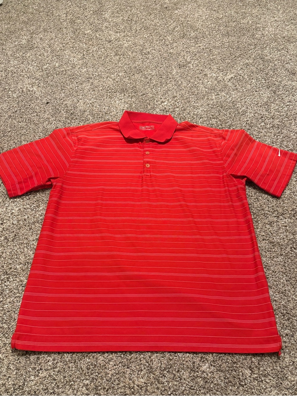 Nike Men's Dri-Fit Red Striped Polo